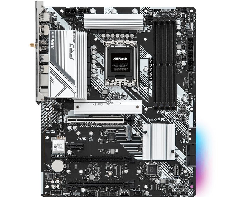 ASRock B760 Pro RS WiFi 6E LGA1700 HDMI DisplayPort eDP Intel B760 ATX Motherboard DDR5 192GB 7200+ (OC) MHz SATA3 6.0 Gb/s USB3.2 Gen2 2.5G LAN PCIe5.0 M.2 64Bit - Image 2