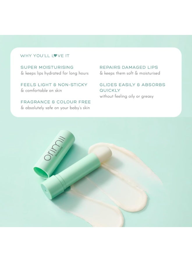Orimii First Kiss Lip Balm for Moisturizing Dry Lips | Light, Non Sticky & Nourishing Lip Balm | Fragrance & Colour Free - Safe For Mom & Baby - Image 3