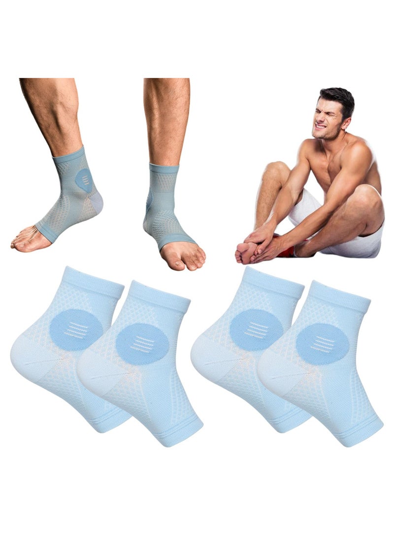2 Pairs Dr. Sock Soothers - Compression Socks for Neuropathy  Plantar Fasciitis Relief - Anti-Fatigue Foot Sleeves for Men  Women, Size L (Blue) - Pain Relief Support - Image 1