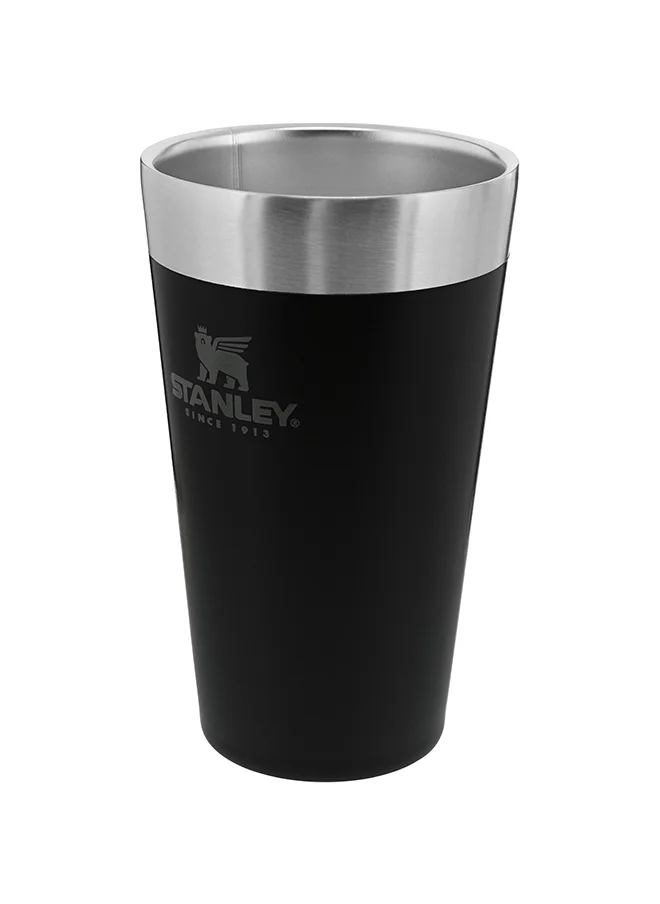 ستانلي Stanley Adventure Stacking Beer Pint 0.47L / 16OZ Matte Black â€“ Keeps Beer Cold for 4 Hours | Stainless Steel Beer Pint | Stacks Infinitely | Double Wall Vacuum Insulation | Dishwasher Safe