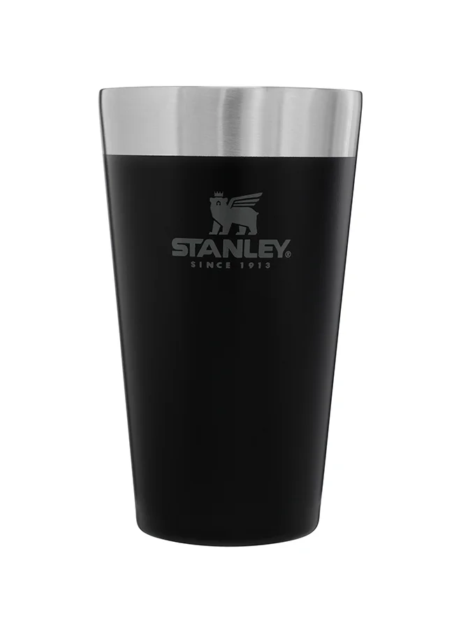 ستانلي Stanley Adventure Stacking Beer Pint 0.47L / 16OZ Matte Black â€“ Keeps Beer Cold for 4 Hours | Stainless Steel Beer Pint | Stacks Infinitely | Double Wall Vacuum Insulation | Dishwasher Safe