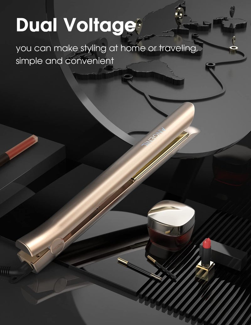 ANGENIL Nano Titanium Flat Iron Straightener and Curler 2 in 1, Fast Heating, Dual Voltage 1 Inch Styling Iron for All Hair Types - Image 3