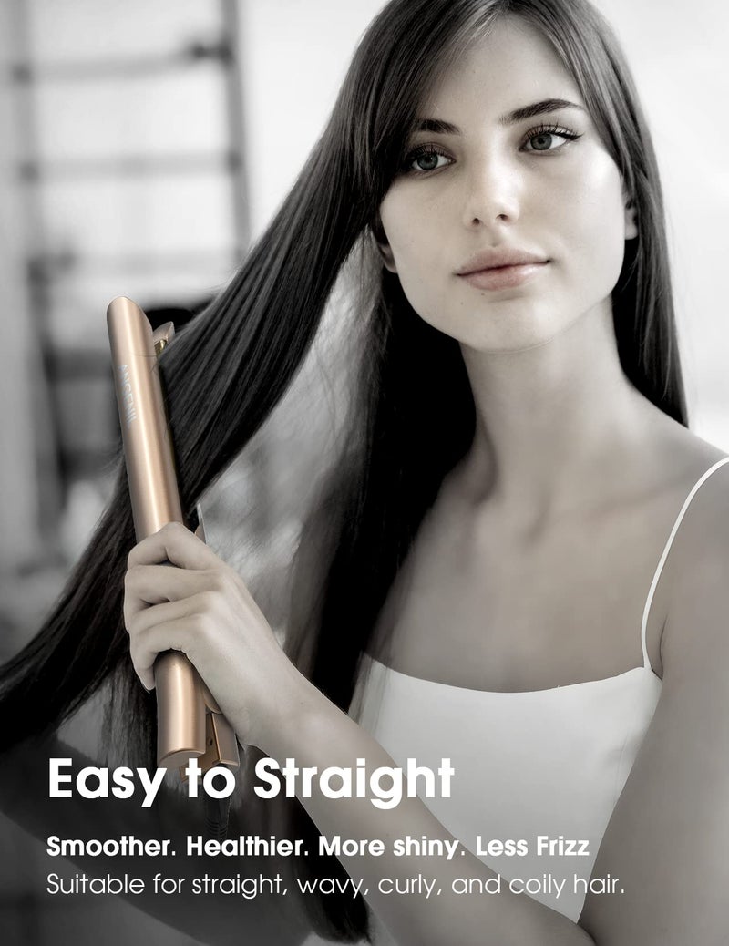 ANGENIL Nano Titanium Flat Iron Straightener and Curler 2 in 1, Fast Heating, Dual Voltage 1 Inch Styling Iron for All Hair Types - Image 4