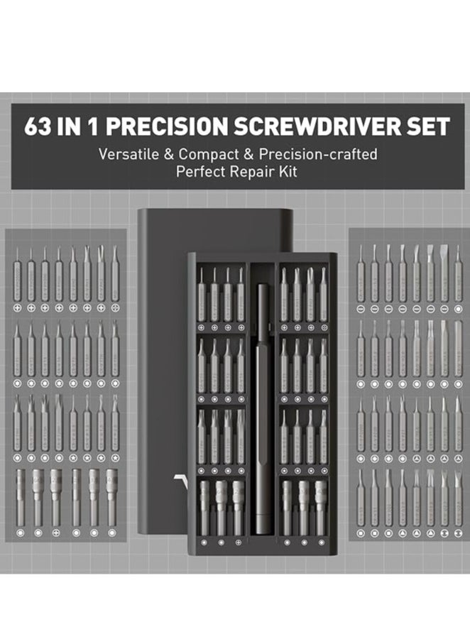 Arabest 63 in 1 Small Precision Screwdriver Set, Professional Mini Magnetic Repair Tool Kit for Ring Doorbell, Computer, Laptop, iPhone, Eyeglass, Xbox, PS4, PS5, Switch, Watch, Macbook, PC, Electronics  - Image 2