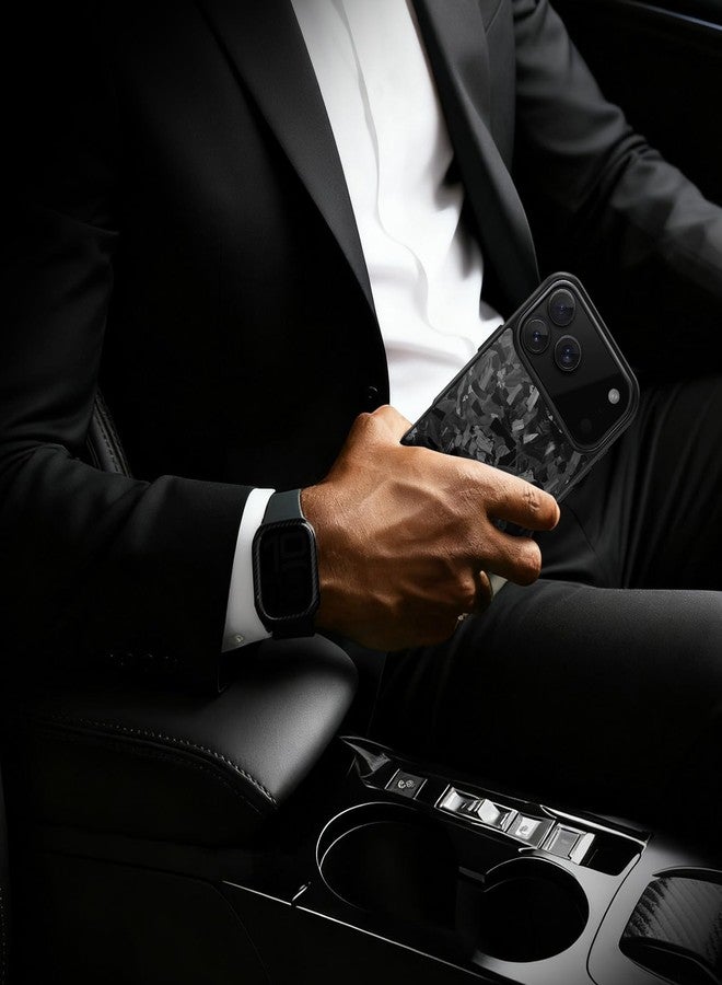 MONOCARBON Forged Carbon Fiber Case for iPhone 17 Pro Max, Military-Grade 3-Layer Drop-Proof Protective Cover, 6.9" Hard Case with [Camera Button Cutout], [MagSafe Compatible]+[Free Screen Protector] - Image 2