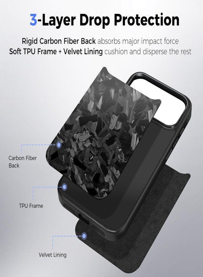 MONOCARBON Forged Carbon Fiber Case for iPhone 17 Pro Max, Military-Grade 3-Layer Drop-Proof Protective Cover, 6.9" Hard Case with [Camera Button Cutout], [MagSafe Compatible]+[Free Screen Protector] - Image 5