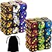 LAMJAM 48 PCS 12mm 6 Sided Dice Set Marble Six D6 Dice Small Colored Round Corner for Farkle MTG or Math Learning - Image 2