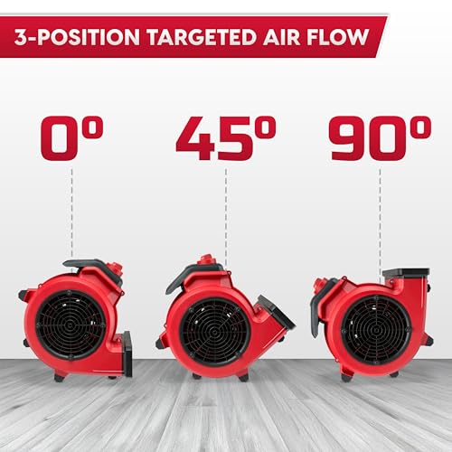 Vacmaster 3 Speed Floor Fan 156W 550CFM Air Mover Utility Blower Fan – AM201 1101 - Image 5