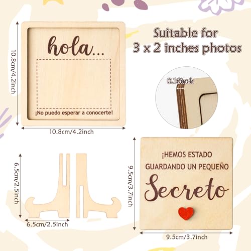 CJiangpo Grandparent Reveal Keepsake, Pregnancy Announcement for Grandparents, Baby Announcement Sign, Ultrasound Wooden Picture Frame Spanish, Grandmothers Grandfathers Grandma Grandpa First Time Gifts - Image 2