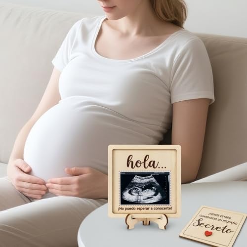 CJiangpo Grandparent Reveal Keepsake, Pregnancy Announcement for Grandparents, Baby Announcement Sign, Ultrasound Wooden Picture Frame Spanish, Grandmothers Grandfathers Grandma Grandpa First Time Gifts - Image 4