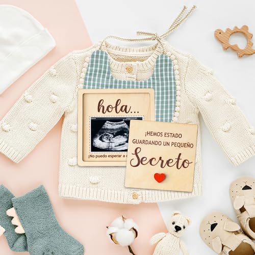 CJiangpo Grandparent Reveal Keepsake, Pregnancy Announcement for Grandparents, Baby Announcement Sign, Ultrasound Wooden Picture Frame Spanish, Grandmothers Grandfathers Grandma Grandpa First Time Gifts - Image 5