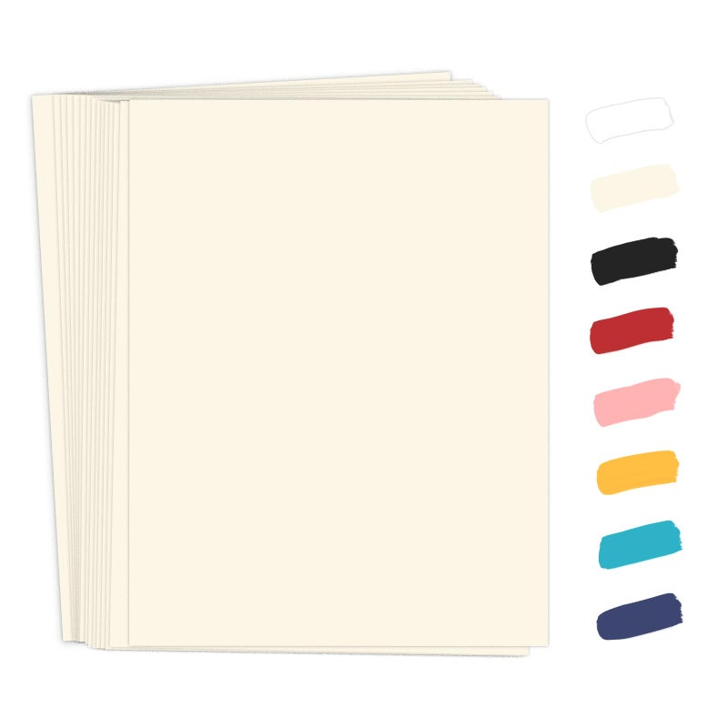 Goefun 50 Pack Cream Cardstock 8.5 x 11 Off White Card Stock, Goefun 65lb Ivory Paper Printer Paper for Cards Making, Office Printing, Wedding - Image 1