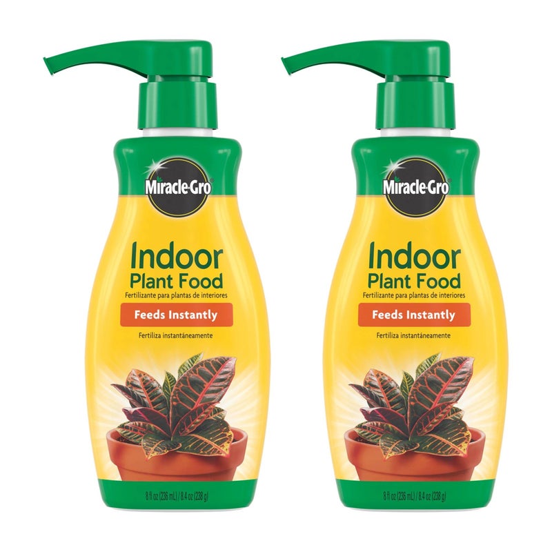 Miracle-Gro Indoor Plant Food, Liquid Plant Food for Houseplants, Snake Plants, Peace Lilies, Flowers, Vegetables, Herbs and More, 8 oz., 2-Pack - Image 1
