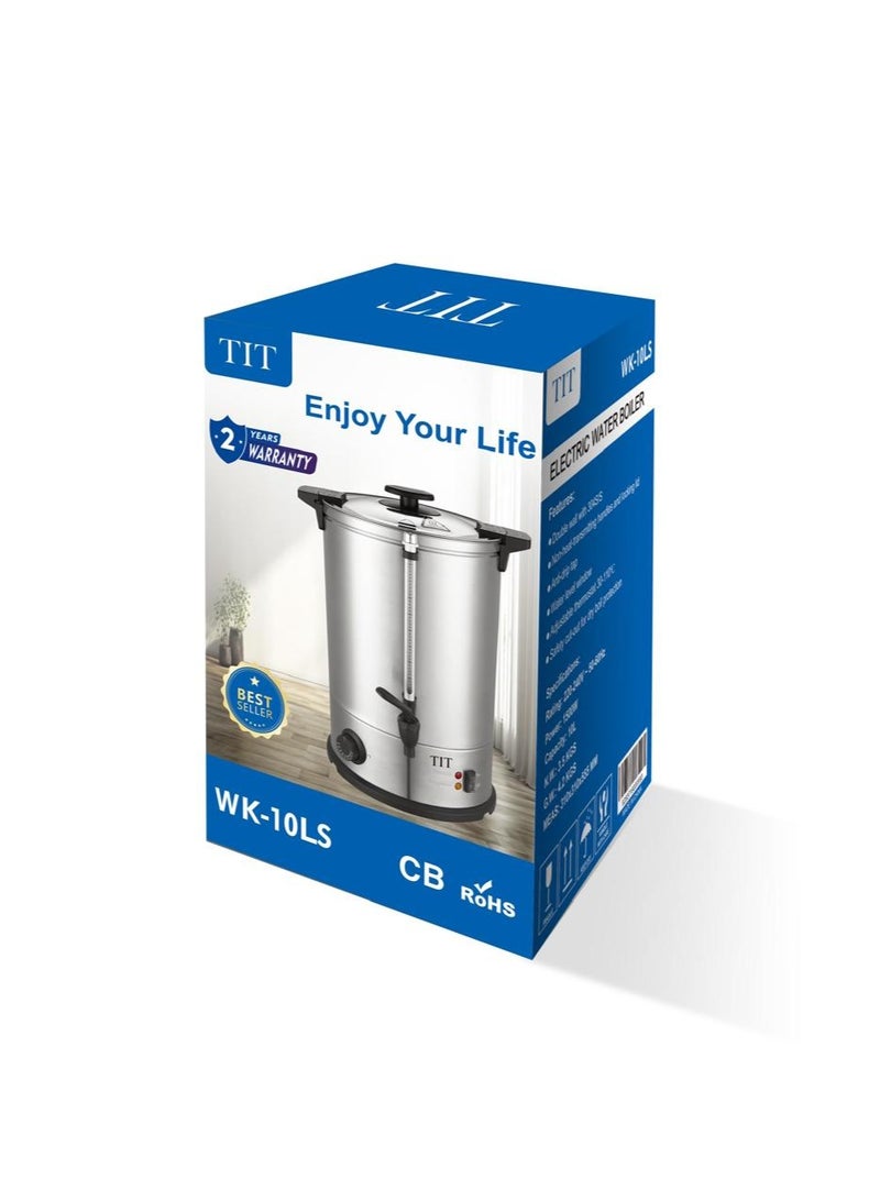 TIT 10L Electric Water Boiler with Double Wall, 1500W Power, Anti-Drip Tap, and Adjustable Thermostat - Image 2
