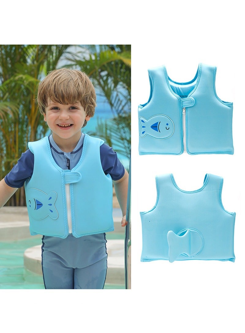 TAPIT Kids Swimming Vest Buoyancy Float Jacket, Swimming Training Aid Children Buoyancy Aid Swim Assistance, Blue  - Image 1