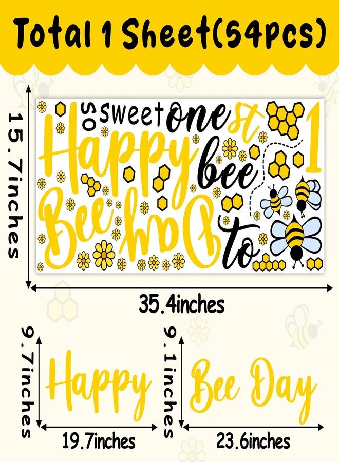 THEYGE First Bee Day Party Decal First Birthday Backdrop Decals Happy 1st Bee Day Balloon Arch Stickers Sweet to Bee One Baby Shower Party Decoration Bees Theme Birthday Party Stickers Supplies - Image 5