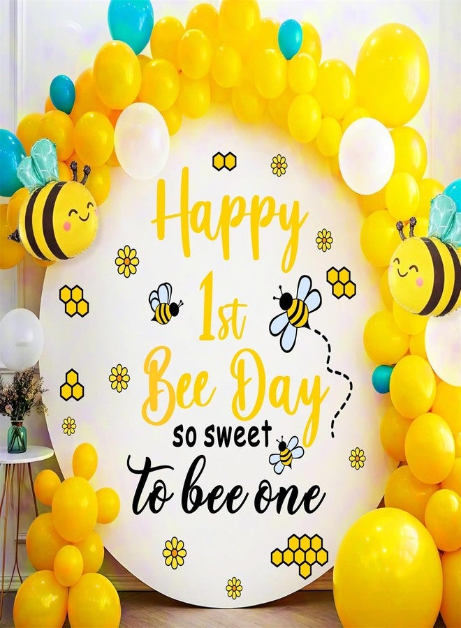 THEYGE First Bee Day Party Decal First Birthday Backdrop Decals Happy 1st Bee Day Balloon Arch Stickers Sweet to Bee One Baby Shower Party Decoration Bees Theme Birthday Party Stickers Supplies - Image 2
