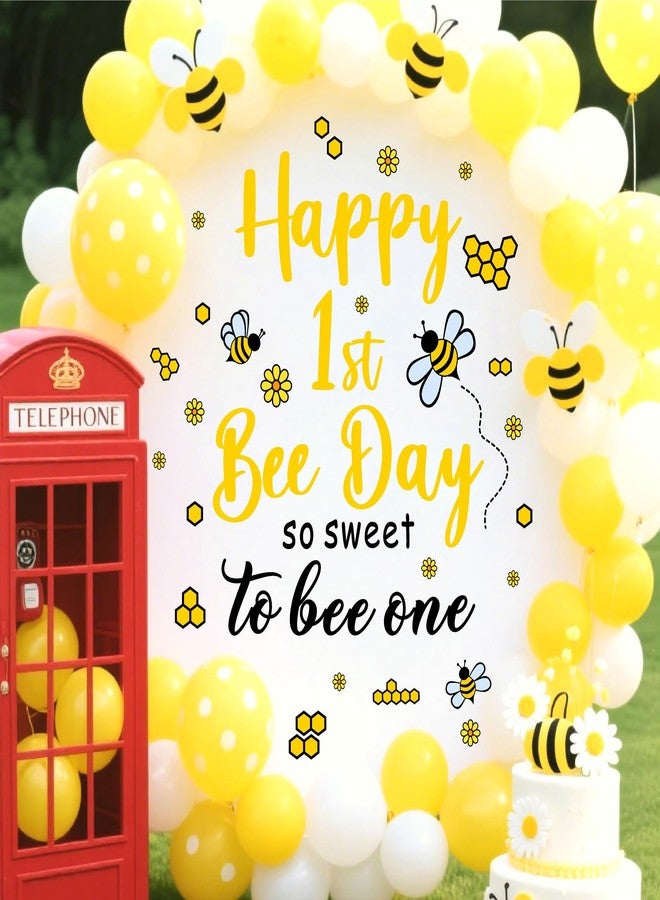 THEYGE First Bee Day Party Decal First Birthday Backdrop Decals Happy 1st Bee Day Balloon Arch Stickers Sweet to Bee One Baby Shower Party Decoration Bees Theme Birthday Party Stickers Supplies - Image 3
