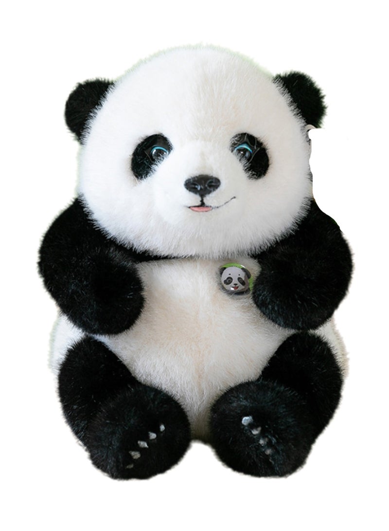 25 CM Cute Panda Plush Toy Soft Stuffed Simulation Animals Doll For Girls And Boys All Ages Gift（Black） - Image 1