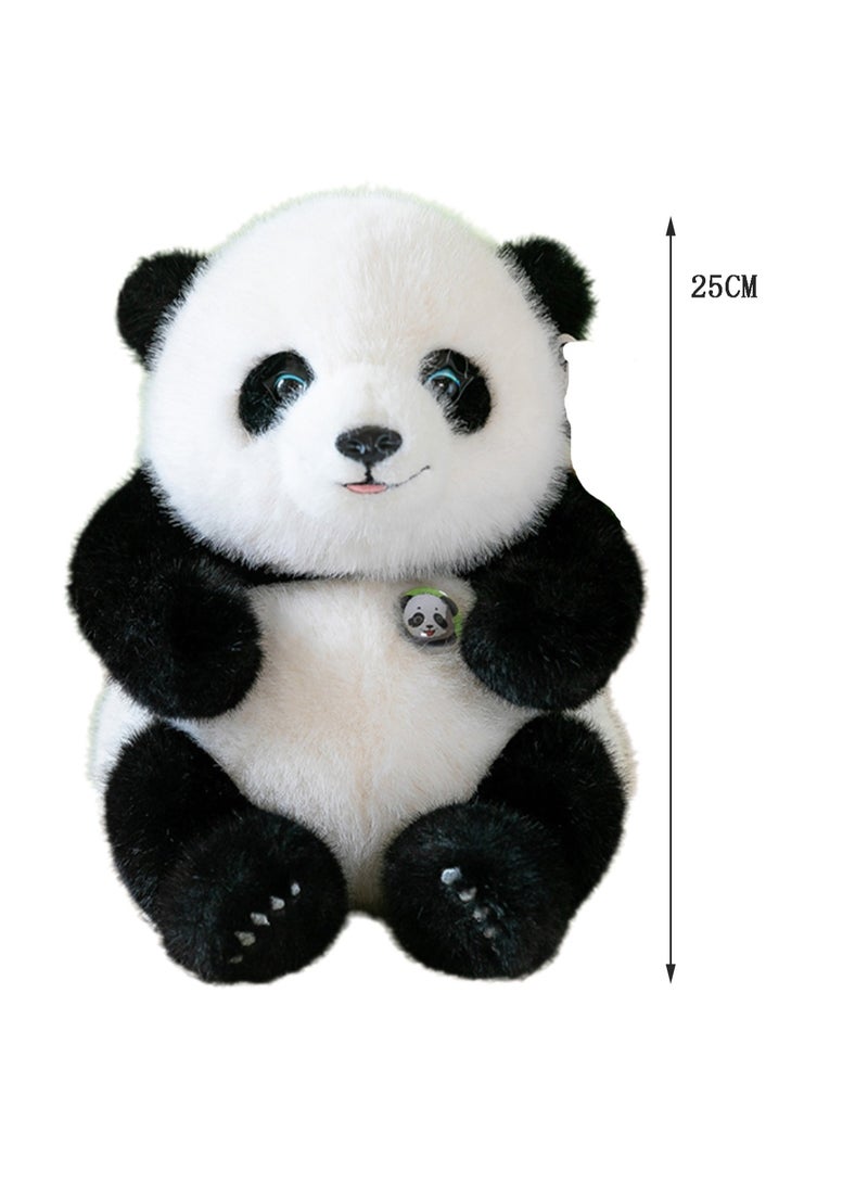 25 CM Cute Panda Plush Toy Soft Stuffed Simulation Animals Doll For Girls And Boys All Ages Gift（Black） - Image 2
