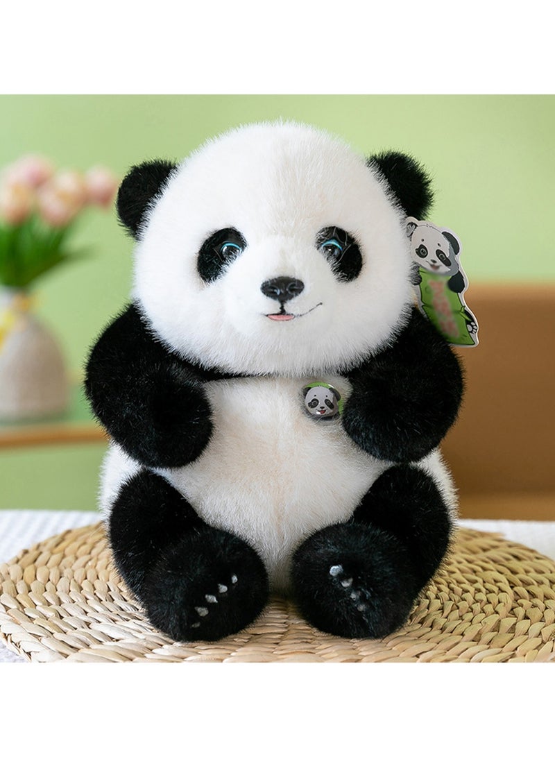 25 CM Cute Panda Plush Toy Soft Stuffed Simulation Animals Doll For Girls And Boys All Ages Gift（Black） - Image 3
