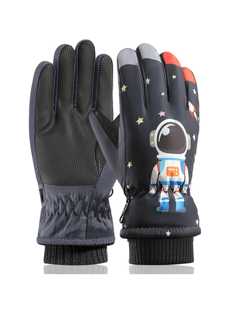 general Kids Ski Gloves, Winter Gloves, Kids Ski Gloves, Cartoon Ski Gloves, Waterproof, Windproof, Suitable for Winter Activities, Boys & Girls Suitable for 8-14 years - Image 1