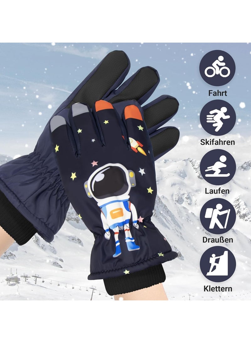 general Kids Ski Gloves, Winter Gloves, Kids Ski Gloves, Cartoon Ski Gloves, Waterproof, Windproof, Suitable for Winter Activities, Boys & Girls Suitable for 8-14 years - Image 4