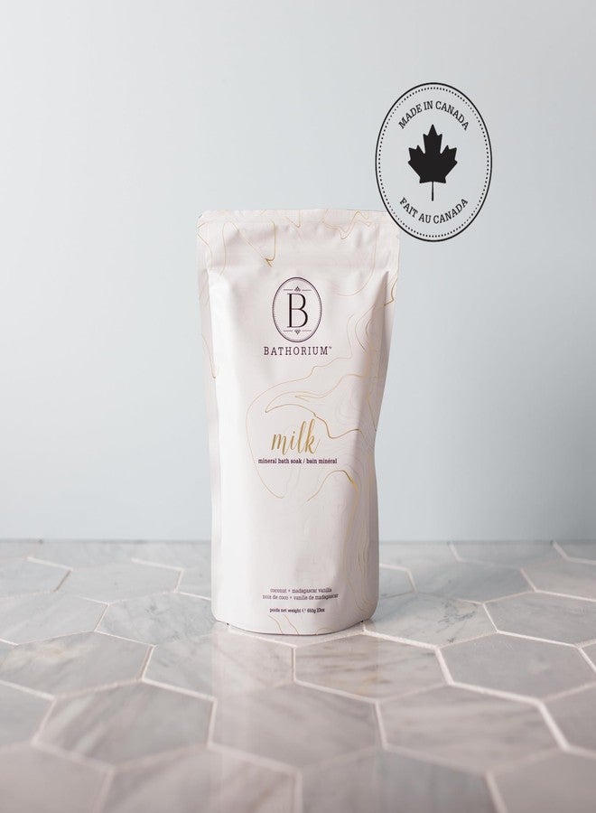 Bathorium Milk Mineral Bath Soak, Made with Coconut, Dead Sea Salt & Vanilla Bean CO2, Ideal for Hydration, pH Balanced Coconut Scented Bath Soak for Women, Approximately 5 Baths, 23 oz - Image 2