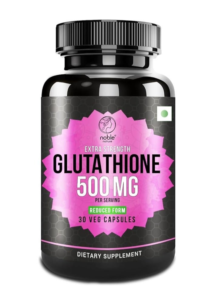 نوبل نيتشر كبسولات الجلوتاثيون من نوبل نيتشر 500 ملغ - قوة إضافية بصيغة مخفضة - 30 كبسولة نباتية - Image 1