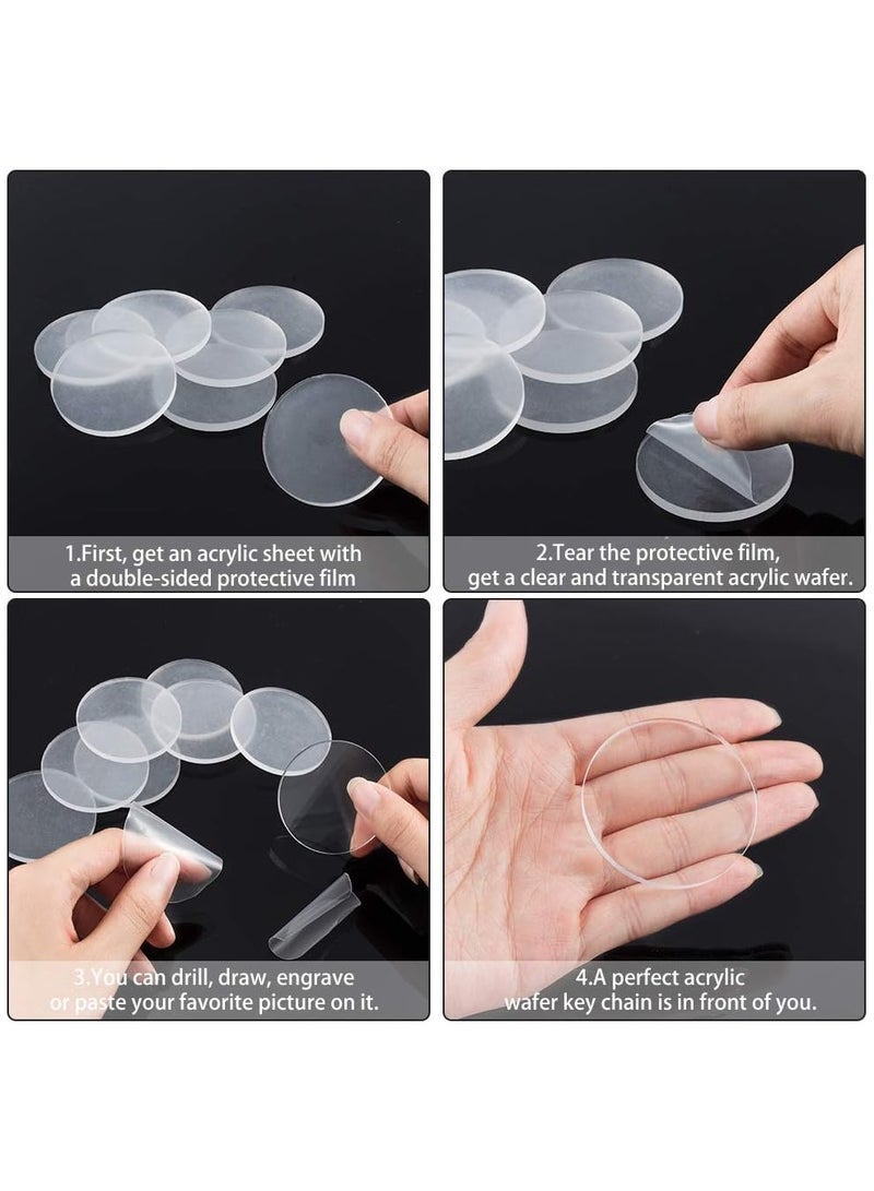 TPGP 25 Pcs Transparent Acrylic Circle Blanks Discs, 2" Round Acrylic Display Base Clear Keychain Blanks with No Hole for DIY Keychains Jewelry and Other Crafts - Image 4