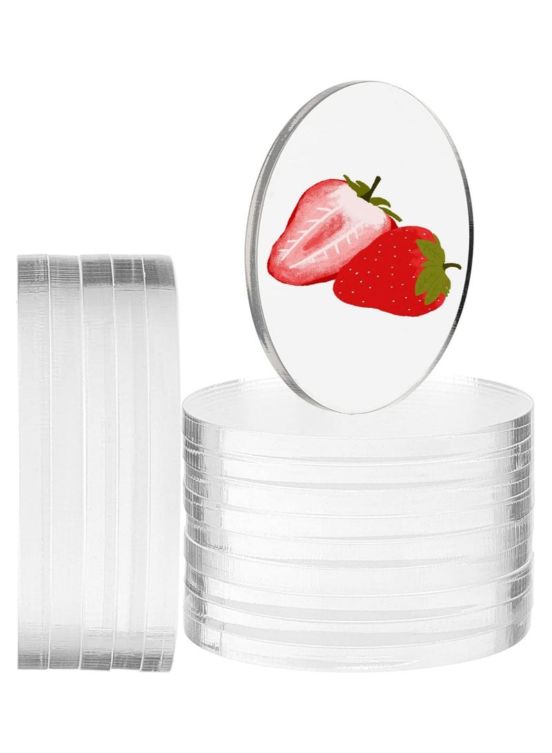 TPGP 25 Pcs Transparent Acrylic Circle Blanks Discs, 2" Round Acrylic Display Base Clear Keychain Blanks with No Hole for DIY Keychains Jewelry and Other Crafts - Image 1