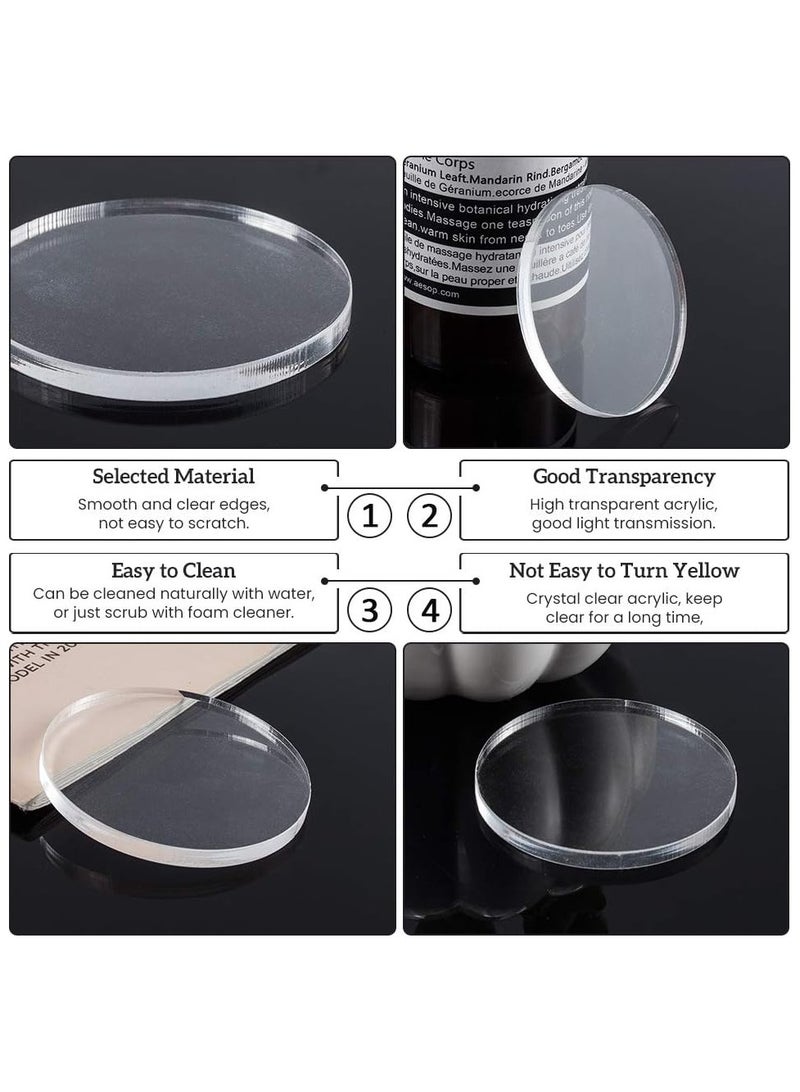 TPGP 25 Pcs Transparent Acrylic Circle Blanks Discs, 2" Round Acrylic Display Base Clear Keychain Blanks with No Hole for DIY Keychains Jewelry and Other Crafts - Image 5