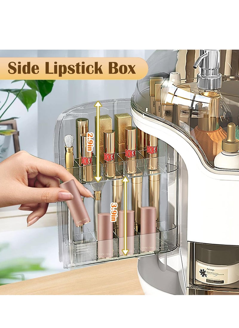 Generic Makeup Organizer & Skincare Organizers, Cosmetic Organizer Box for Countertop with Lid & Drawers, Make Up Storage Organizer with Waterproof & Dustproof Cover, Birthday Gifts for Vanity Women Girls  - Image 4