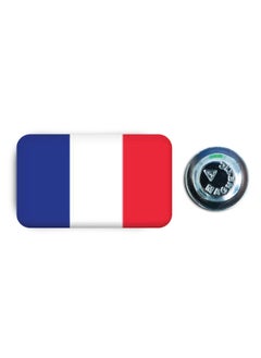 971ميديا علم فرنسا - بادج معدني مطلي بطبقة إيبوكسي مع دبوس مغناطيسي لا يتسبب في تمزيق الملابس  - Image 1