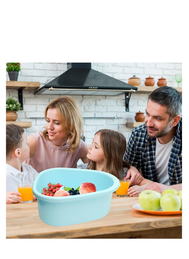 Excefore - آلة غسل الفواكه والخضروات، منظف الفواكه الدوّار، غسالة فواكه دوّارة مع فرشاة، أداة تنظيف متعددة الوظائف للفواكه والخضروات، جهاز دوّار للسلطة (أزرق) - Image 1