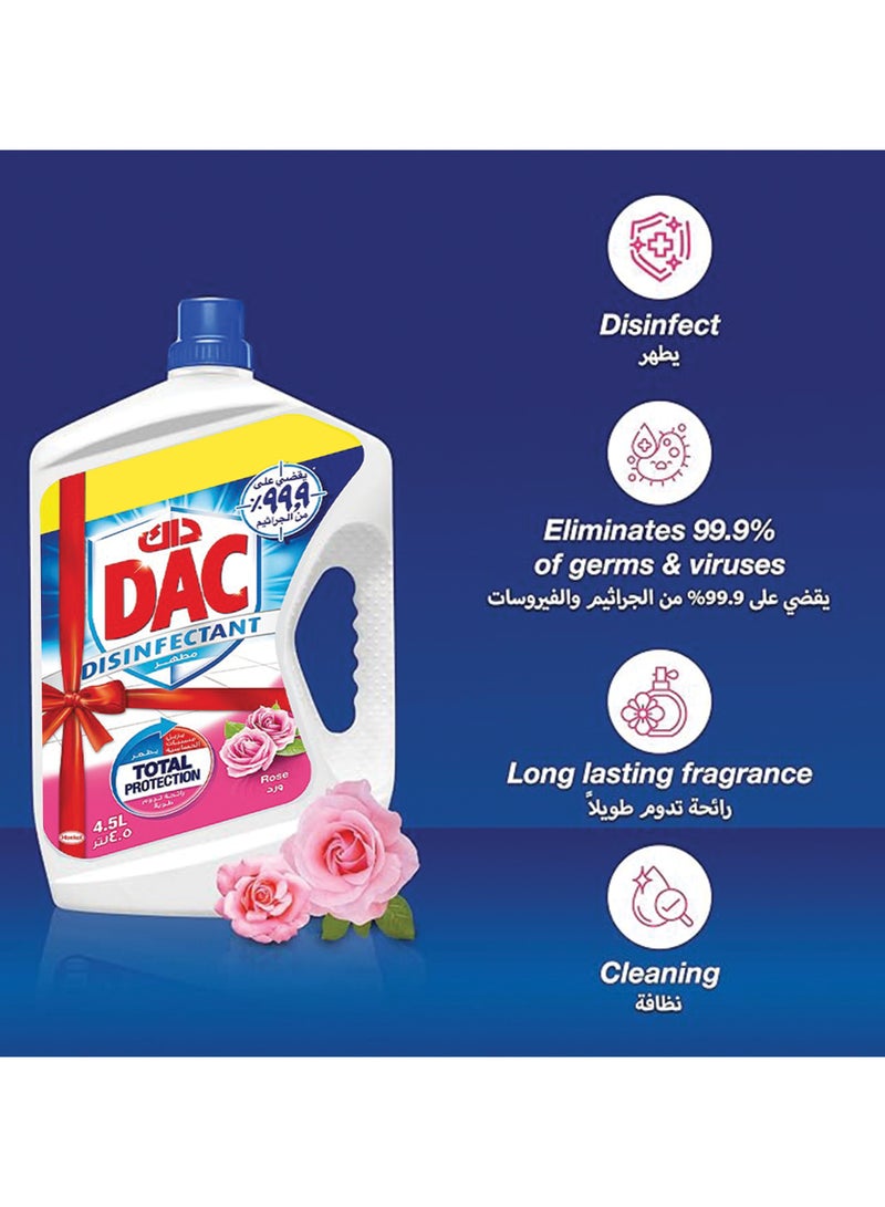 Dac Disinfectant Floor Cleaner - Rose, 4.5 Litre - Image 2