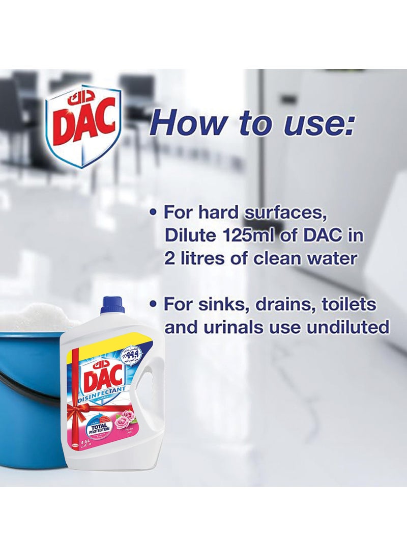 Dac Disinfectant Floor Cleaner - Rose, 4.5 Litre - Image 3