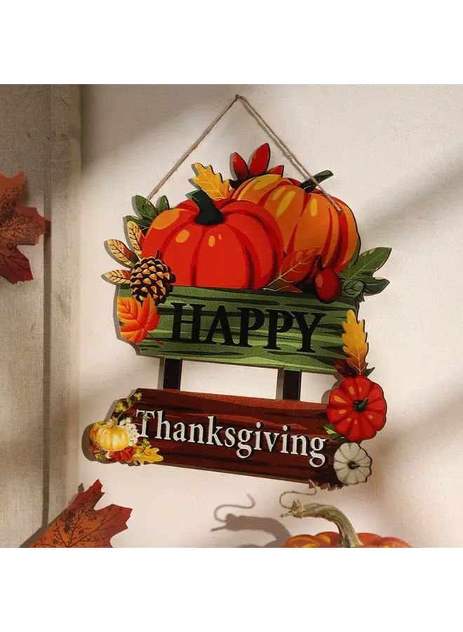Rustic Autumn Pumpkin Wooden Door Hanger Model A Halloween Fall Decor Home Kitchen - Image 1