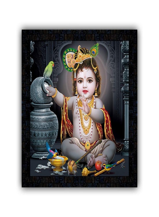 PNF Poster And Frames Baby Bal Krishna Framed Poster | For Living, Bedroom | Home Decoration Item | Best Gifting Option 20795 - Image 1