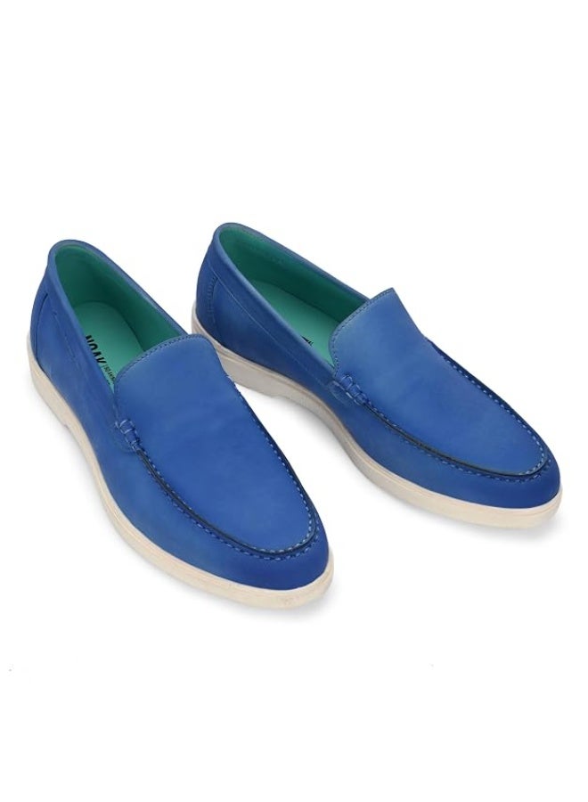 NOAK Organic Cactus Leather Loafer Casual Classic Slip-Ons Driving Loafer and Moccasins|Blue|6UK - Image 3