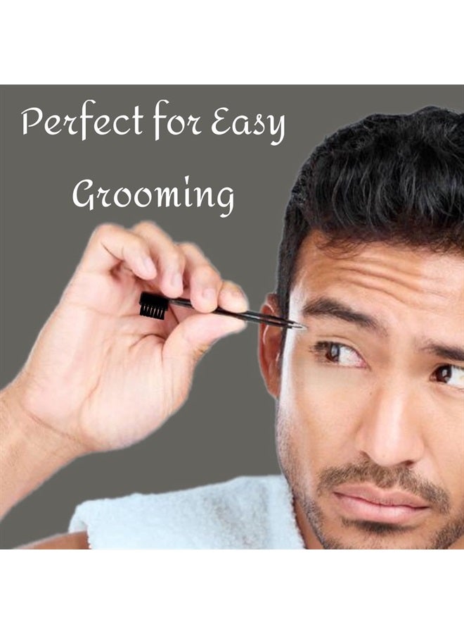 ALAZCO Tweezer & Brush Combo Grooming Tool for Men & Women - Tweezing Eyebrows DIY Professional Makeup Artists Travel Purse Makeup Bag Essential 2 in 1 tweezers – Tweezer on One End, Brush on Other End - Image 5