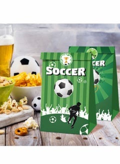 Excefore Paper Party Gift Bags 12 Pcs Soccer Party Candy Bags, Collection Paper Bags for Boys Kids Party Favor Supplies Decorations Theme Birthday Party Baby Party supplies Gift Bag Food Bags  - Image 3
