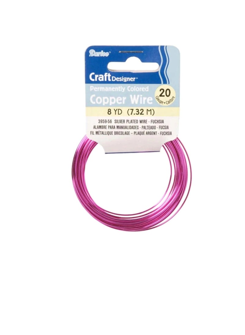 Darice Silver Plated Copper Wire 20 Gauge Fuchsia 8 yards  - Image 2