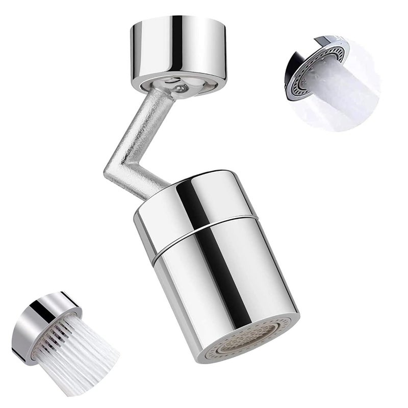Universal Plastic Rotation Faucet Extender 1080 Degrees Chrome 
