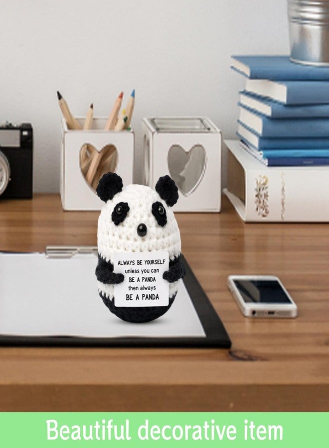 BharatBazaar Crochet Toys, Handmade Panda Crochet Animals, Cute Crochet Gift for Home and Office Decor, Emotional Support Animal Toy, Cute Things for Study Table Desk Decoration (7x6 cm, Black and White) - Image 5
