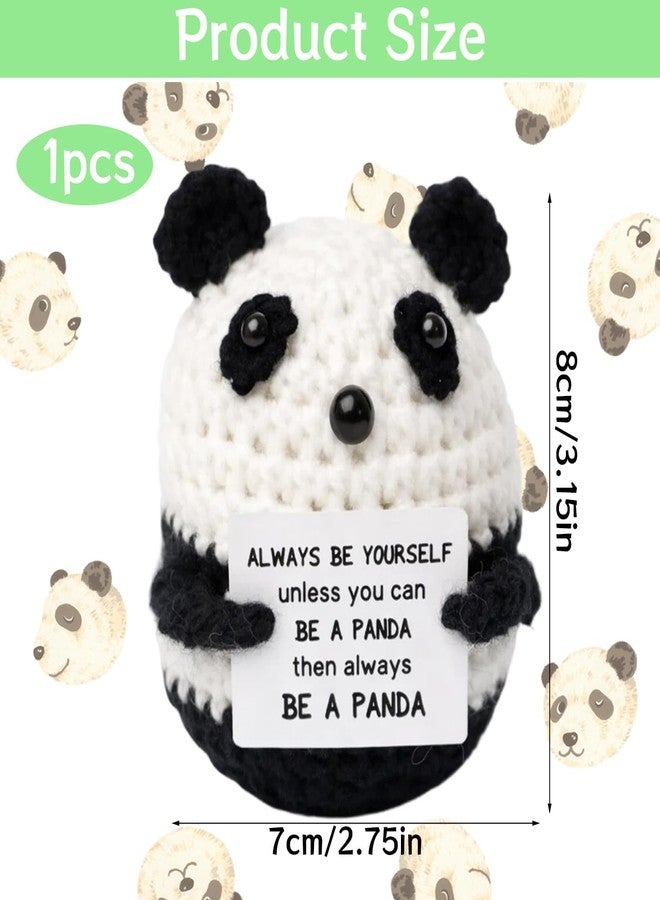 BharatBazaar Crochet Toys, Handmade Panda Crochet Animals, Cute Crochet Gift for Home and Office Decor, Emotional Support Animal Toy, Cute Things for Study Table Desk Decoration (7x6 cm, Black and White) - Image 2