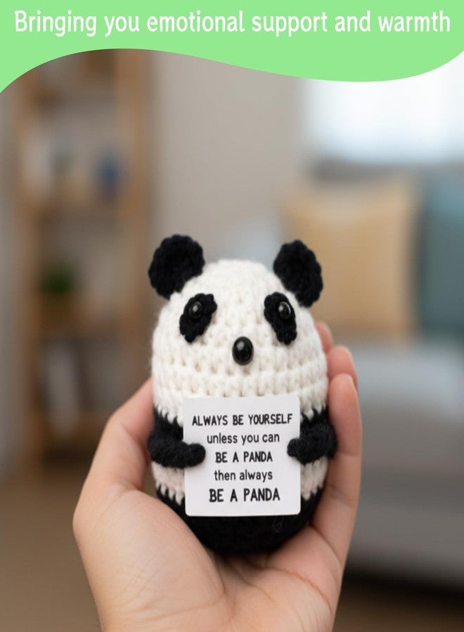 BharatBazaar Crochet Toys, Handmade Panda Crochet Animals, Cute Crochet Gift for Home and Office Decor, Emotional Support Animal Toy, Cute Things for Study Table Desk Decoration (7x6 cm, Black and White) - Image 4