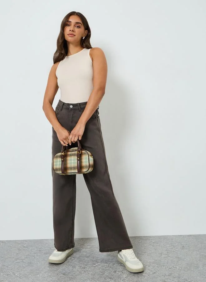 ستايلي مجموعة من 2 بلوزة تانك سادة مُجسمة