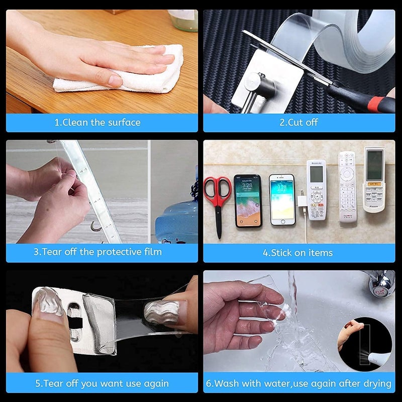 UPDESH Updesh Double Sided Tape Heavy Duty Strong Adhesive Mounting Tape Multipurpose Removable and Reusable Wall Tape Photo Frame Hanging Poster Tape Carpet Tape pack of 1  - Image 5