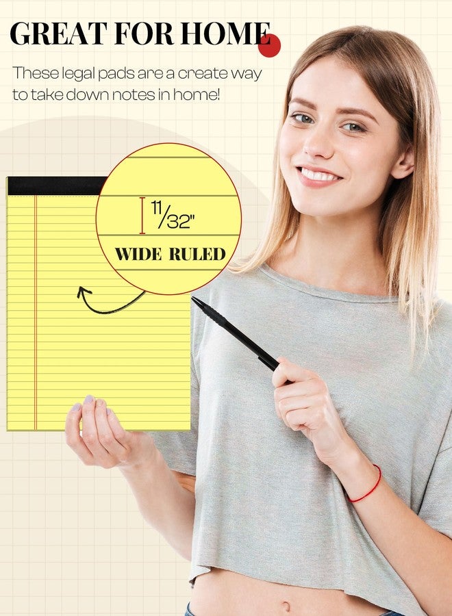 Aidunmis 8 Pack Yellow Legal Pads 8.5 x 11 Wide Ruled Note Pads 8.5 x 11 Lined Paper Writing Pads Yellow Notepads 8.5 x 11 Notebook Paper for Work Legal Notepads Yellow Pads of Paper 30 Sheets per Legal Pad - Image 3